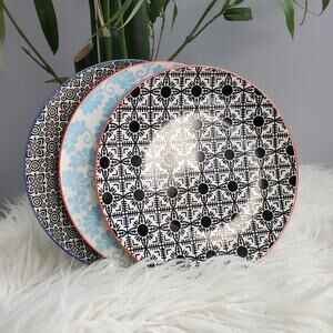 Certified International Modern Pattern Salad Luncheon Plate Set